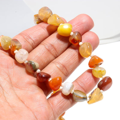 Tumble Shape Agate Mala