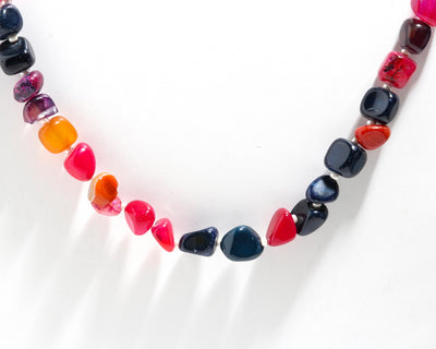 Tumble Shape Agate Mala