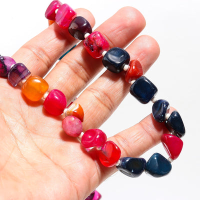 Tumble Shape Agate Mala