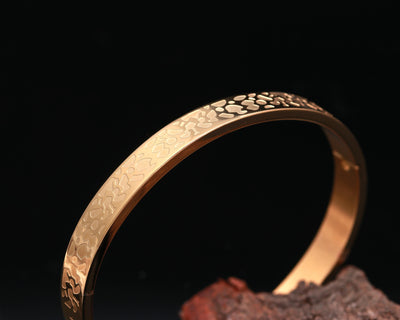 Rose Gold Self Textured Bracelet in Bold Look