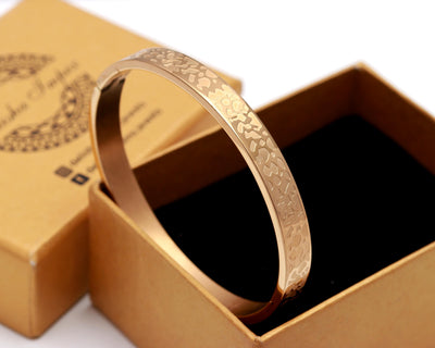 Rose Gold Self Textured Bracelet in Bold Look