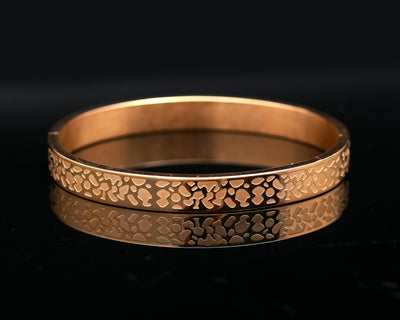 Rose Gold Self Textured Bracelet in Bold Look