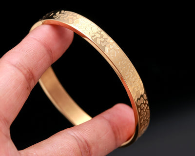 Rose Gold Self Textured Bracelet in Bold Look