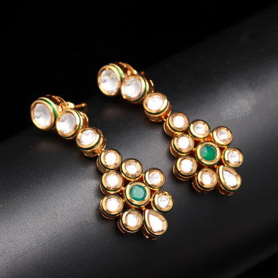 Kundan Polki Long Earrings