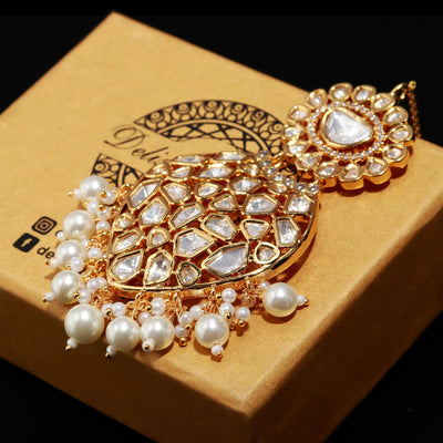 Golden Bliss with White Beads Mang Tikka