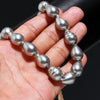 Drop Shape Grey Fresh Water Pearls Stone Mala