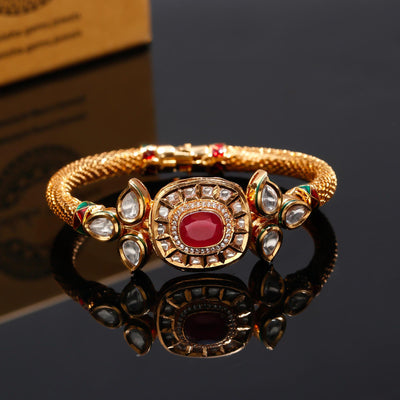 Golden Radiance Kundan Bracelet Kada