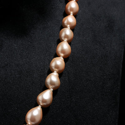 Drop Shape Peach Fresh Water Pearls Stone Mala