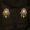 Green Stone Gold-Plated Chandbali Earrings