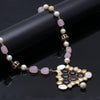 Multi-Stone Necklace with Black Pearl Cluster