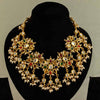 navratna  Floral Necklace with pearl drops