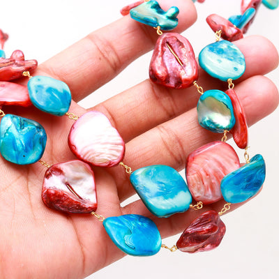 multicolor Shell Pearls Mala