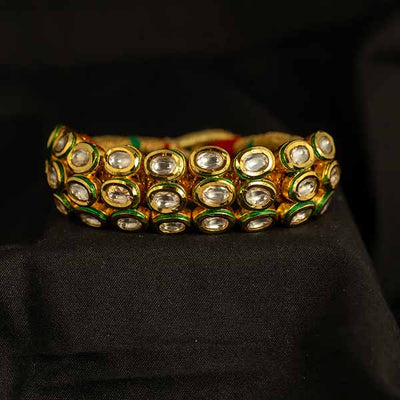 3 layer kundanGold-Plated Traditional puchi bracelet
