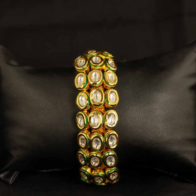 3 layer kundanGold-Plated Traditional puchi bracelet