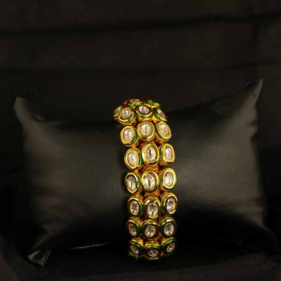3 layer kundanGold-Plated Traditional puchi bracelet