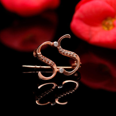 Crimson Elegance SS Lapel Pin in Silver