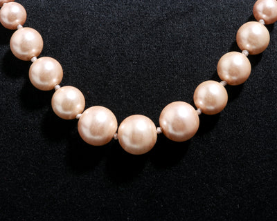 Round Shape Rose Gold Fresh Water Pearls Stone Mala