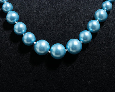 Round Shape Blue Fresh Water Pearls Stone Mala