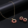 Wave-Inspired Gold and Red Pendant Set