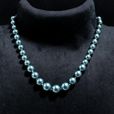 Round Shape Grey Fresh Water Pearls Stone Mala