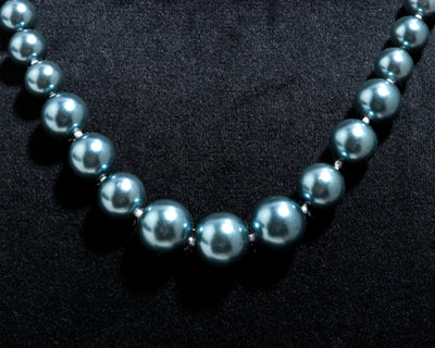 Round Shape Grey Fresh Water Pearls Stone Mala