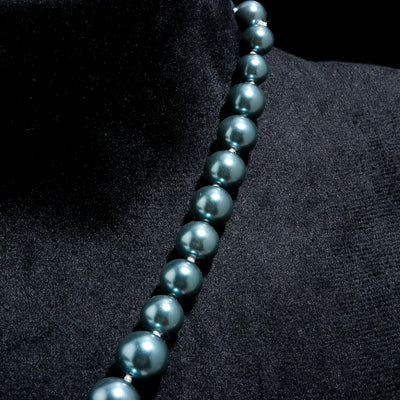 Round Shape Grey Fresh Water Pearls Stone Mala