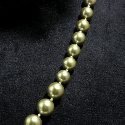 Round Shape Green Fresh Water Pearls Stone Mala