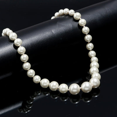 Round Shape White Fresh Water Pearls Stone Mala