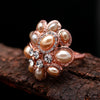 Rose Gold Pearl Cocktail Ring