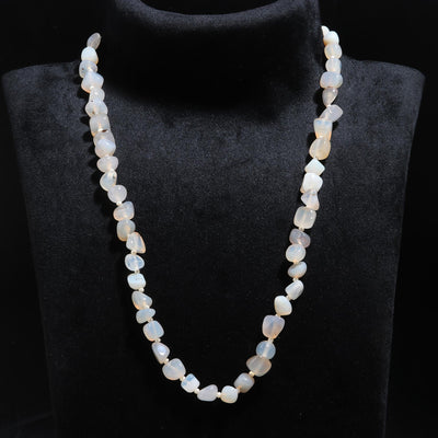 White Agate tumble Mala