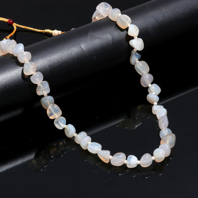 White Agate tumble Mala