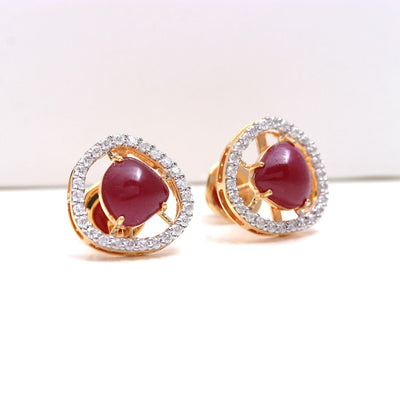 Ruby Earring In 14 Carat Gold