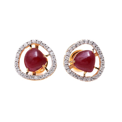 Ruby Earring In 14 Carat Gold