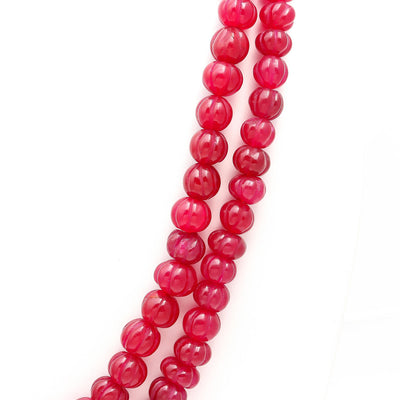 watermelon cut Red Quartz Mala