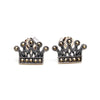 Elegance In Silver: Oxidized Crown-Shaped Earrings