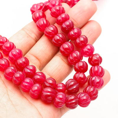 watermelon cut Red Quartz Mala