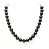 Round Faceted Shape Black  Spinnal Mala