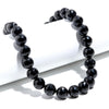 Round Faceted Shape Black  Spinnal Mala