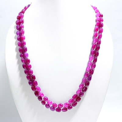 Oval Shape Red Quartz Mala