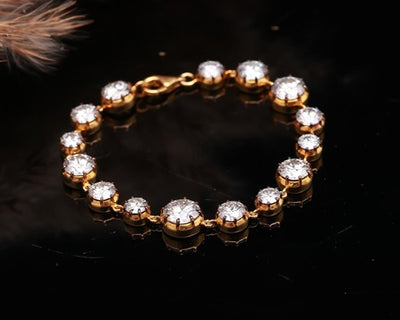 Antique RhodiumLab DiamondBracelet in Micron Gold-Plated Silver