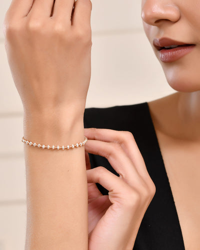Silver Diamond-Cut Ball Bracelet