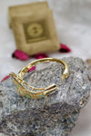 Gold Plated Bracelet with Diamonds and Dual Tone