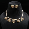 Kundan Lotus Pendant Necklace Set with Layered Pearl String