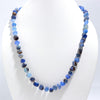 tumble shape agate mala -blue