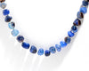 tumble shape agate mala -blue