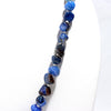 tumble shape agate mala -blue