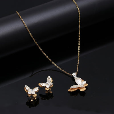 Dual Tone Tarnish-Free Pendant Set