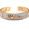 Gold Plated Bracelet with Studded Lab Grown Diamonds and Jaguar imprint