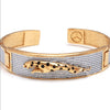 Gold Plated Bracelet with Studded Lab Grown Diamonds and Jaguar imprint