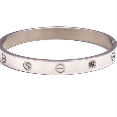 Cartier Style White Gold Bracelet
